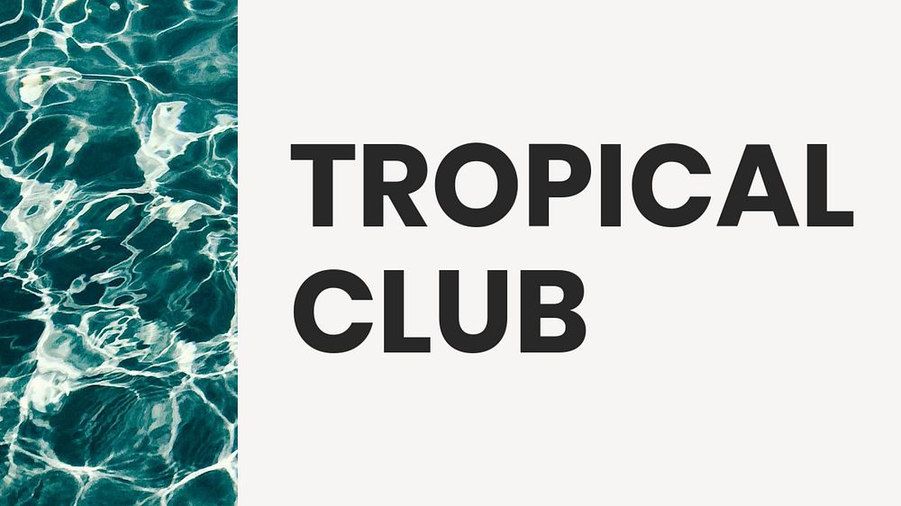 Tropical club blog banner template, editable text