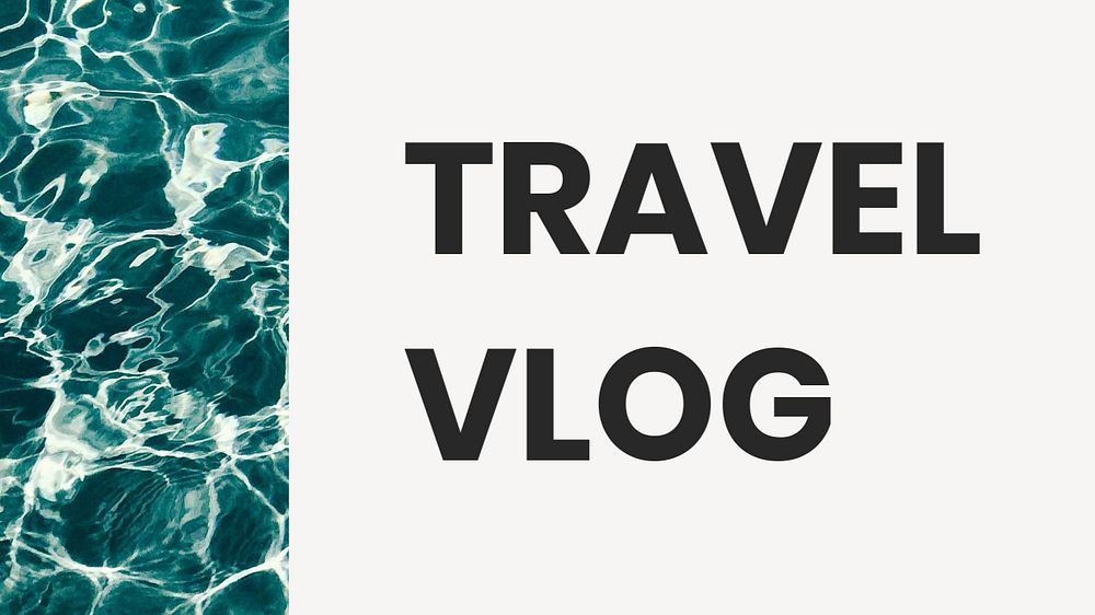 Travel vlog blog banner template, editable text