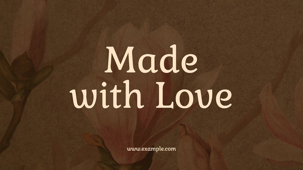 Made with love blog banner template, editable text