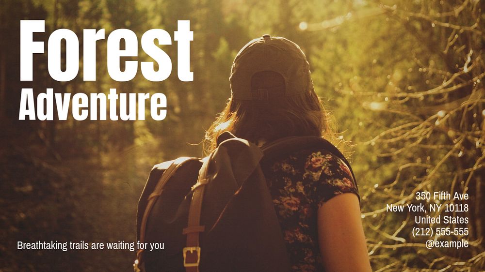 Forest adventure blog banner template, editable text