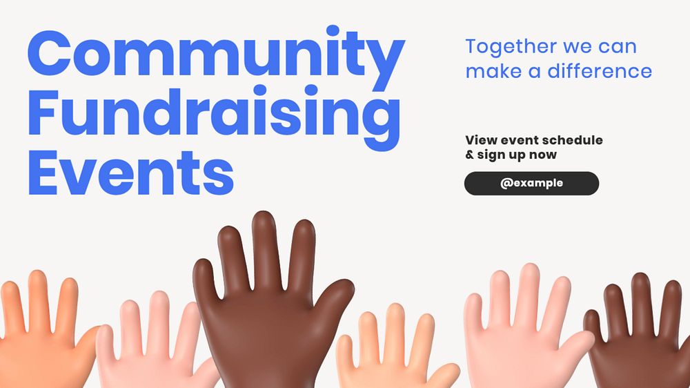 Community fundraising & events  blog banner template, editable text