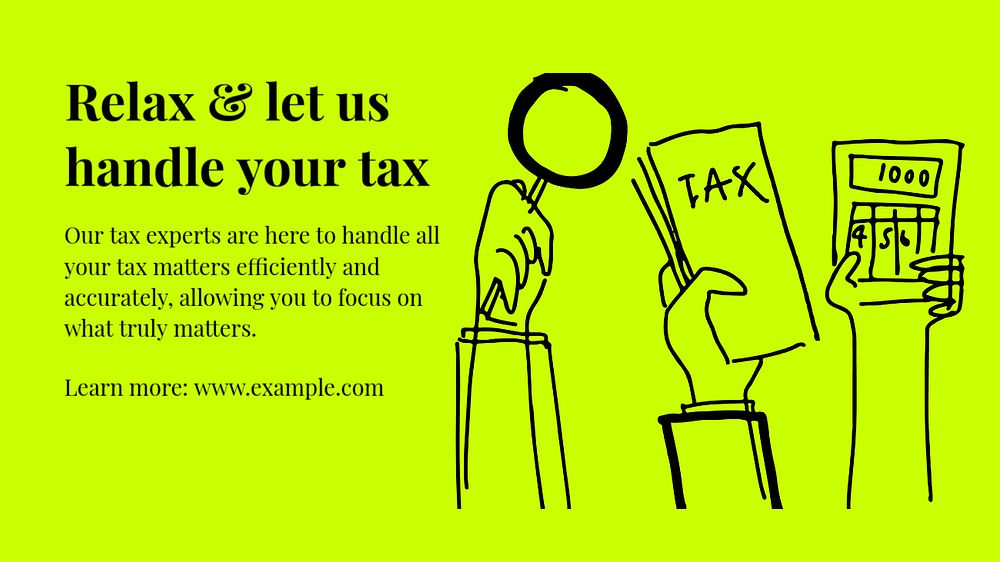 Tax service blog banner template, editable text