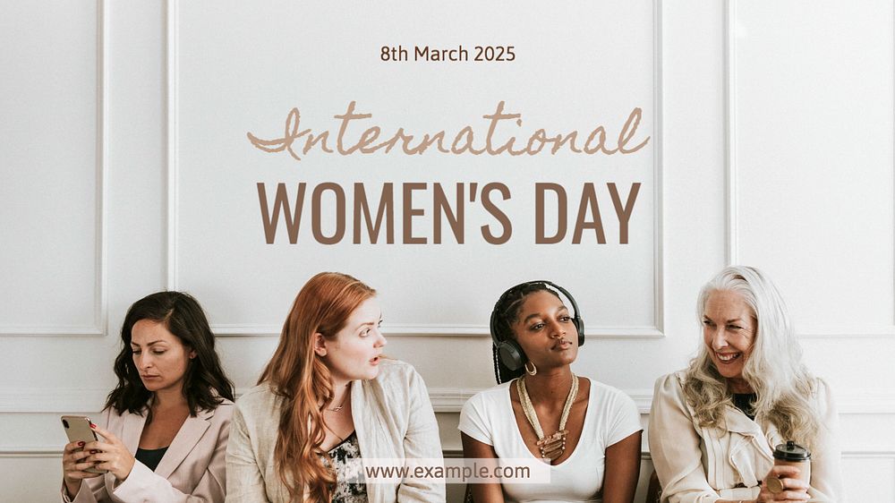 Women's day event blog banner template, editable text