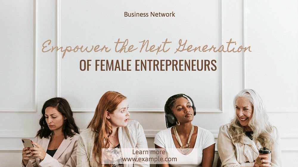 Women business empowerment blog banner template, editable text