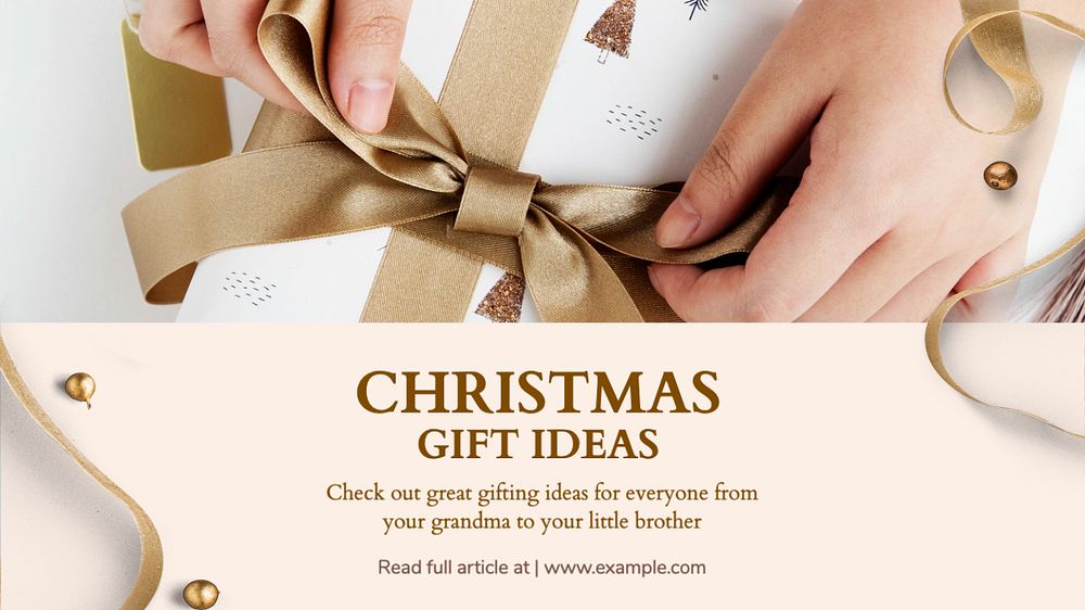 Christmas gift ideas blog banner template, editable text