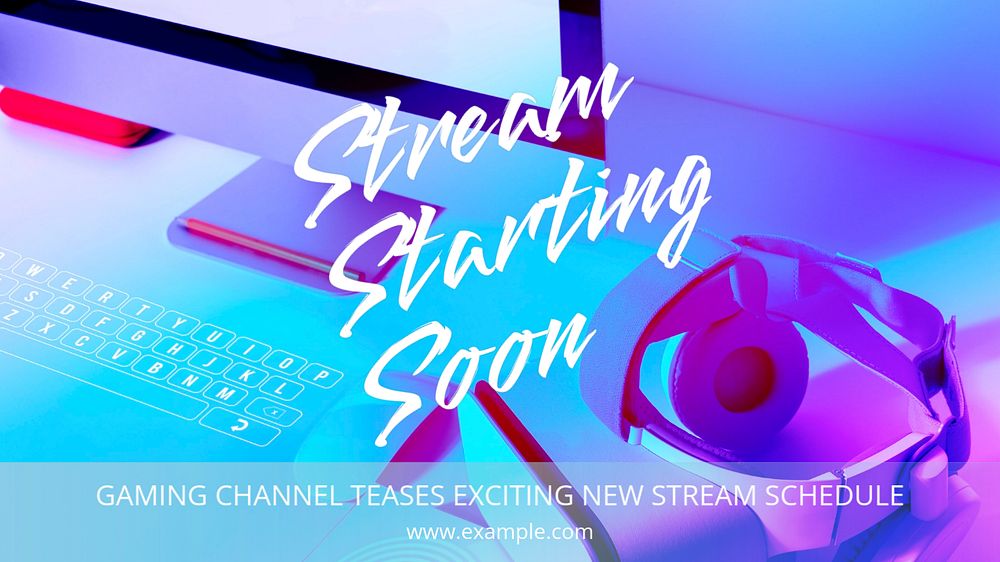 Stream starting  blog banner template, editable text