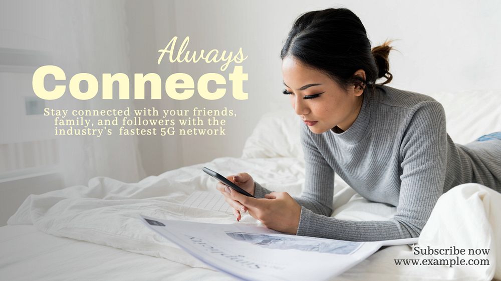 Always connected blog banner template, editable text