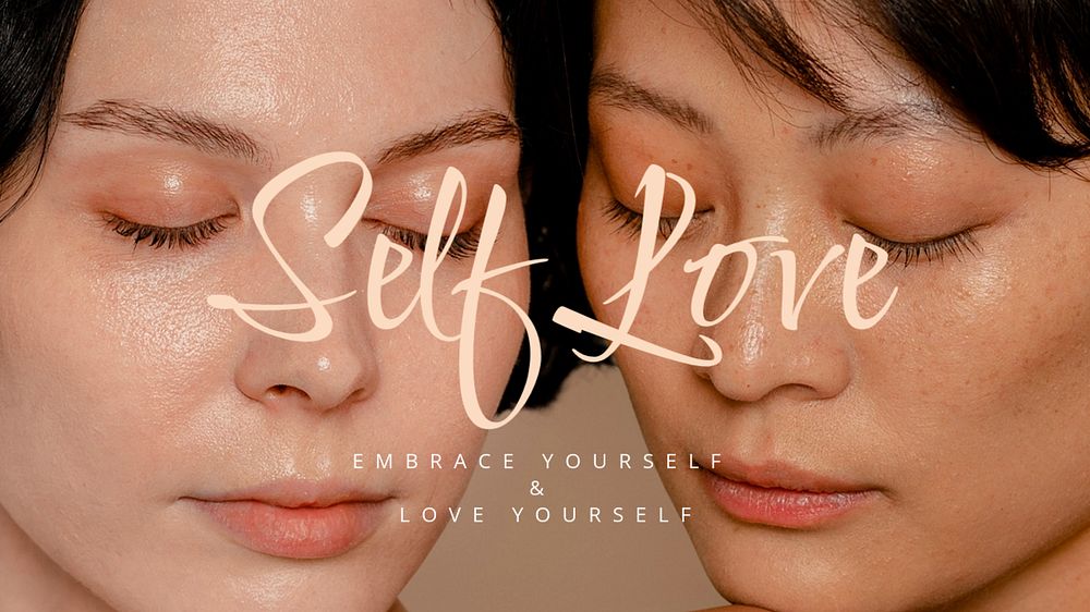 Self love ebook blog banner template, editable text