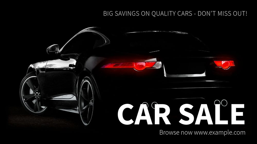 Car sale blog banner template, editable text