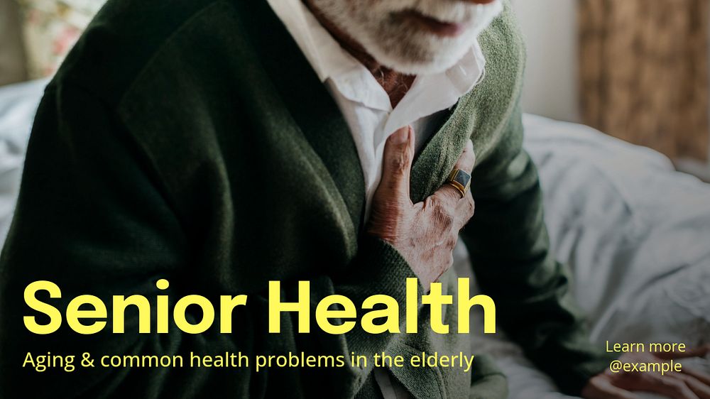 Senior health blog banner template, editable text