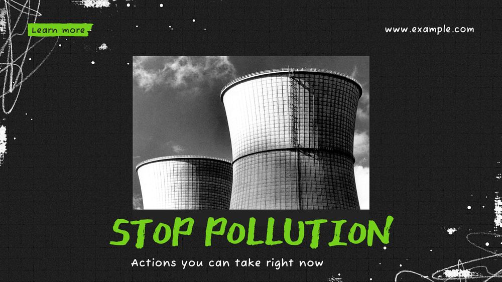 Stop pollution  blog banner template, editable text