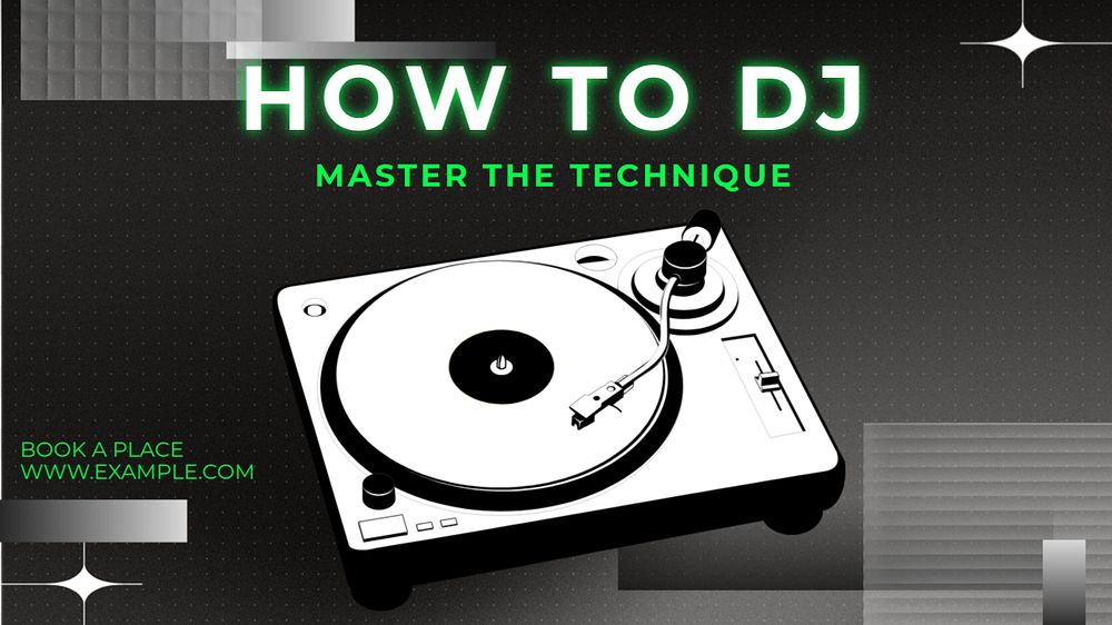 DJ masterclass  blog banner template, editable text