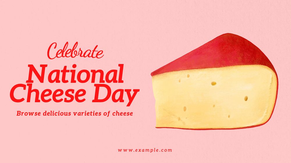 National cheese day  blog banner template, editable text