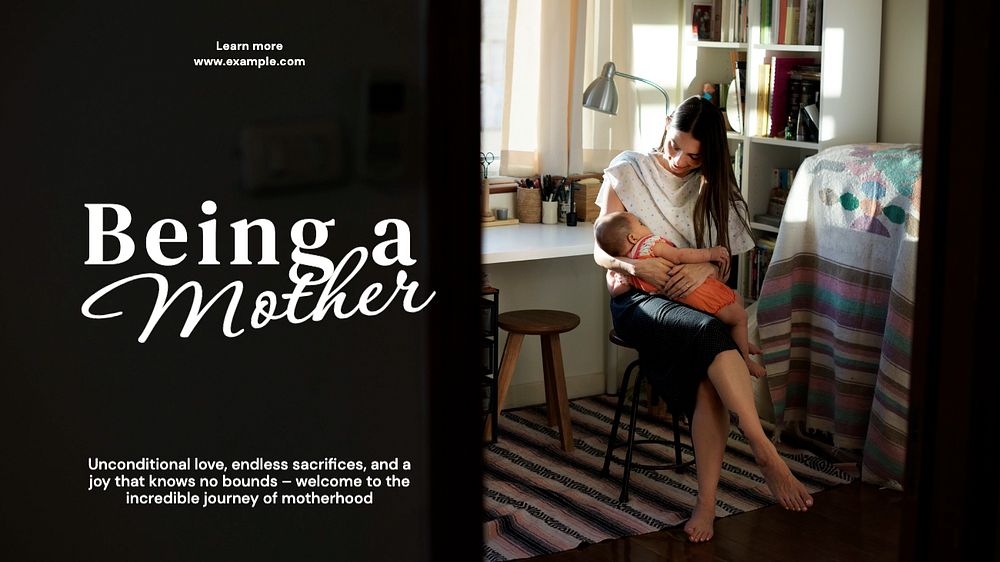 Being a mother blog banner template, editable design