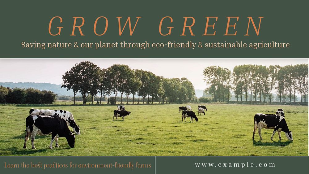 Sustainable farming  blog banner template, editable text