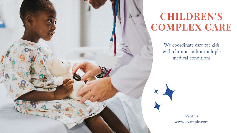 Children's complex care blog banner template, editable text