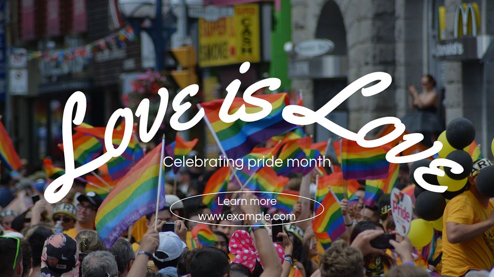 Pride month blog banner template, editable text