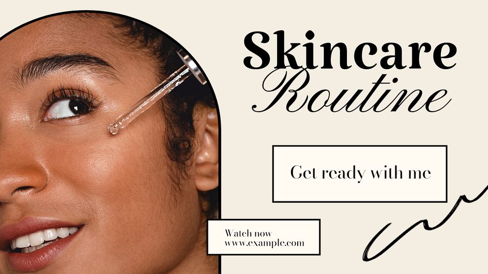 Skincare routine blog banner template, editable text