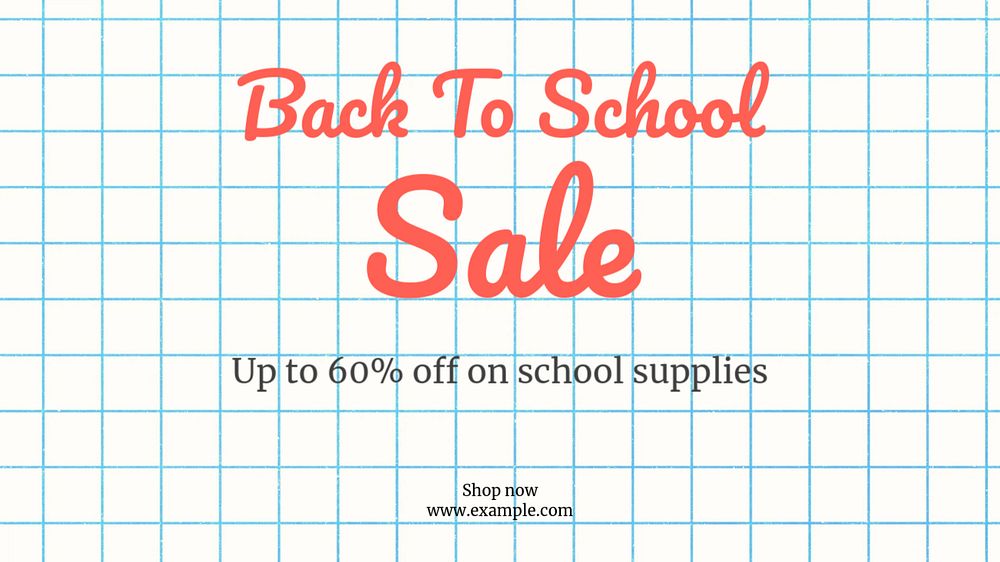 Back to school blog banner template, editable text