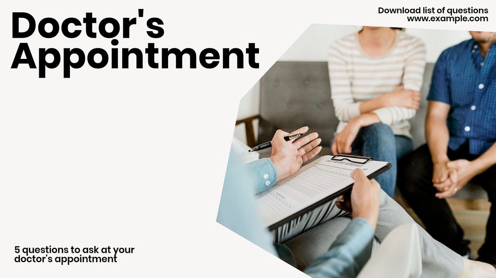 Doctor's appointment blog banner template, editable text