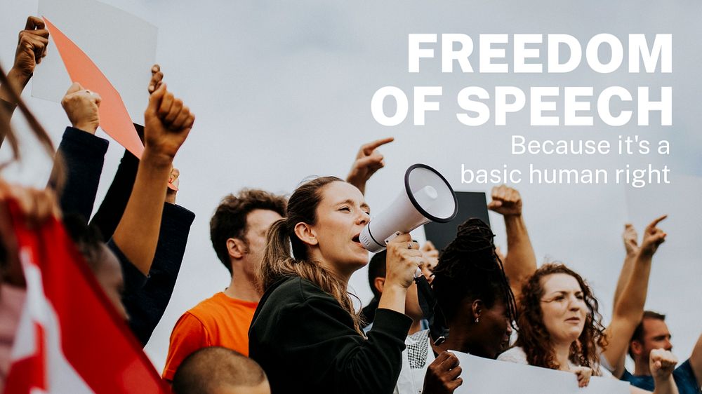 Freedom of speech blog banner template, editable text