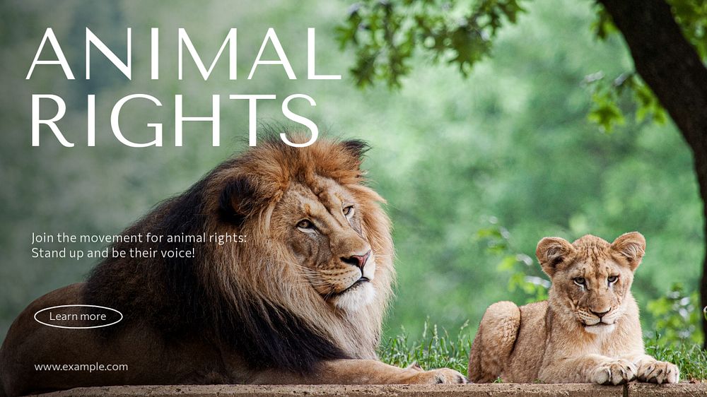 Animal rights blog banner template, editable text