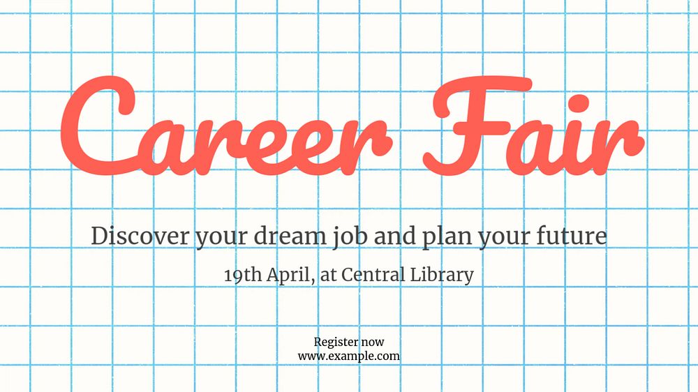 Career fair blog banner template, editable text