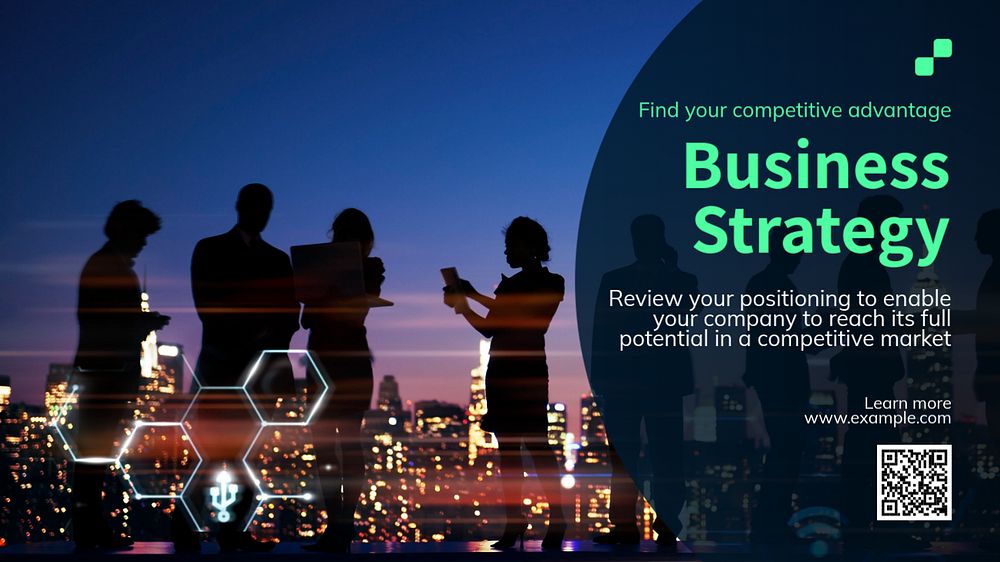 Business strategy blog banner template, editable text