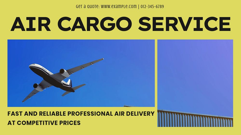 Air cargo service blog banner template, editable text