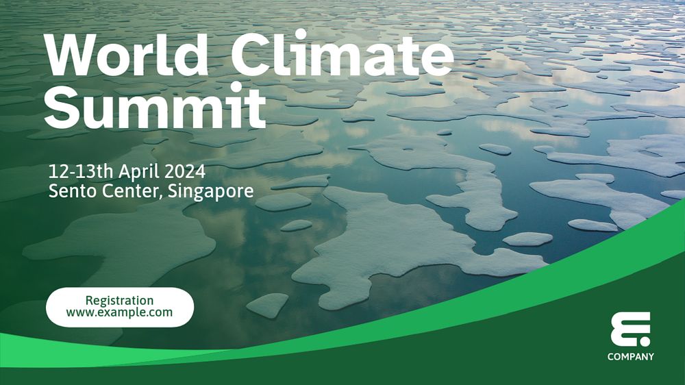 World climate summit blog banner template, editable text