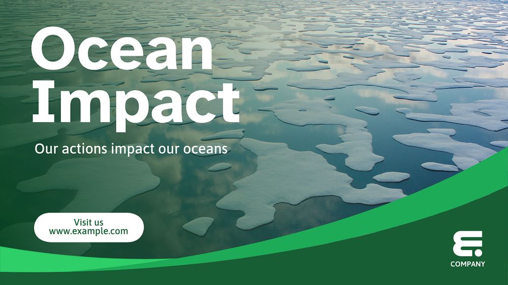 Ocean impact blog banner template, editable text