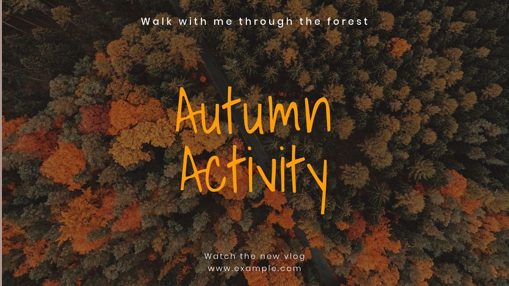 Autumn forest walk blog banner template, editable text