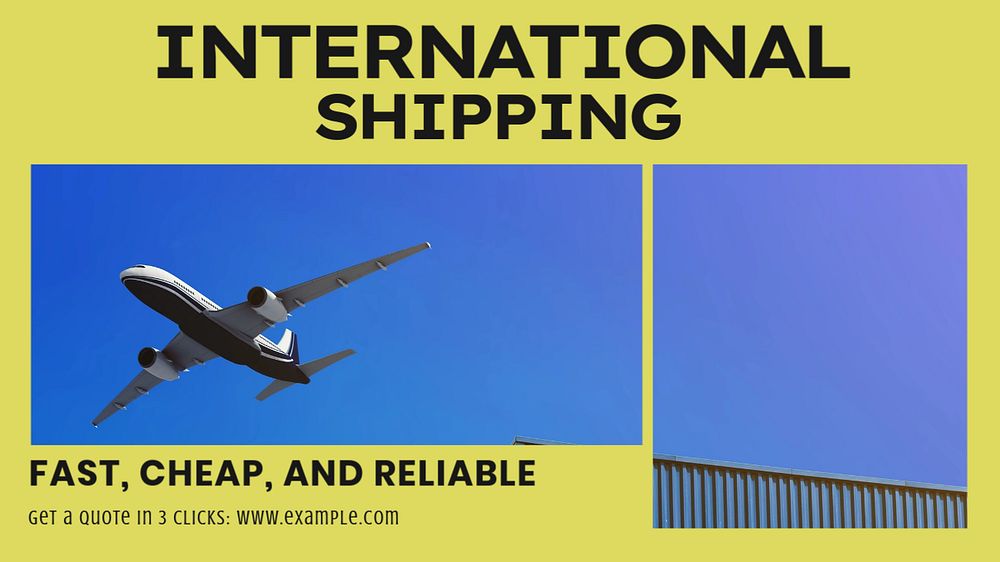 International shipping blog banner template, editable text