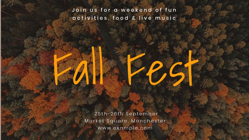 Fall festival blog banner template, editable text