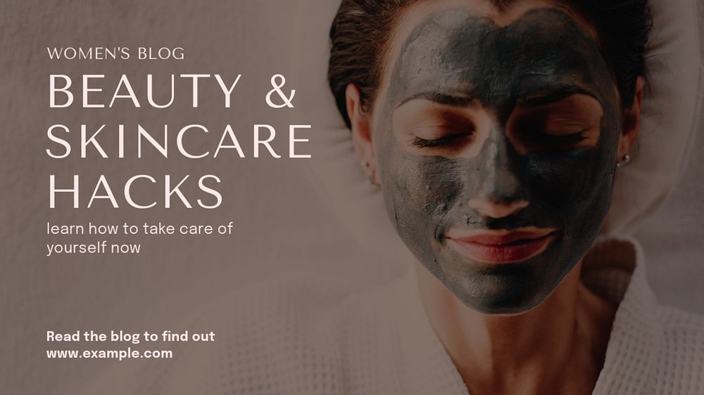 Beauty & skincare hacks blog banner template, editable text