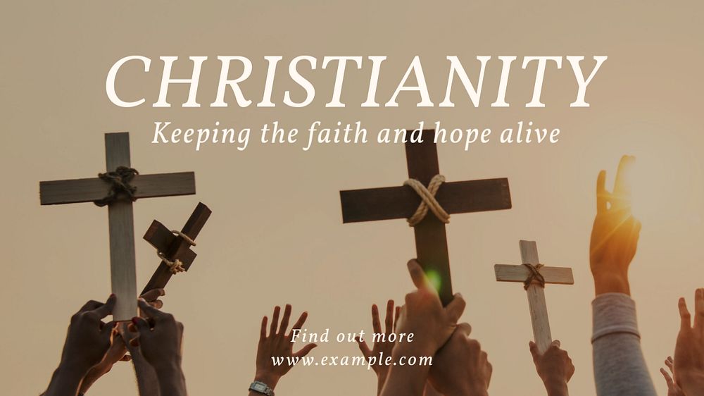 Christianity blog banner template, editable text