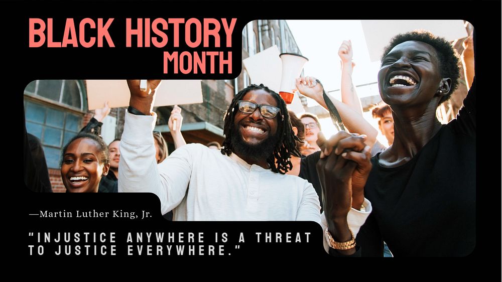 Black history month  blog banner template, editable text