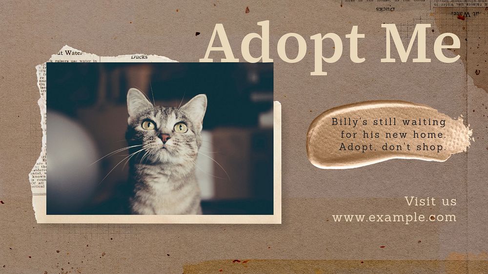 Adopt don't shop  blog banner template, editable text