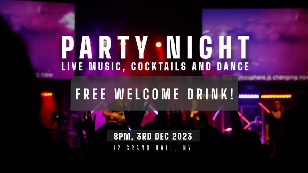 Party night blog banner template, editable text