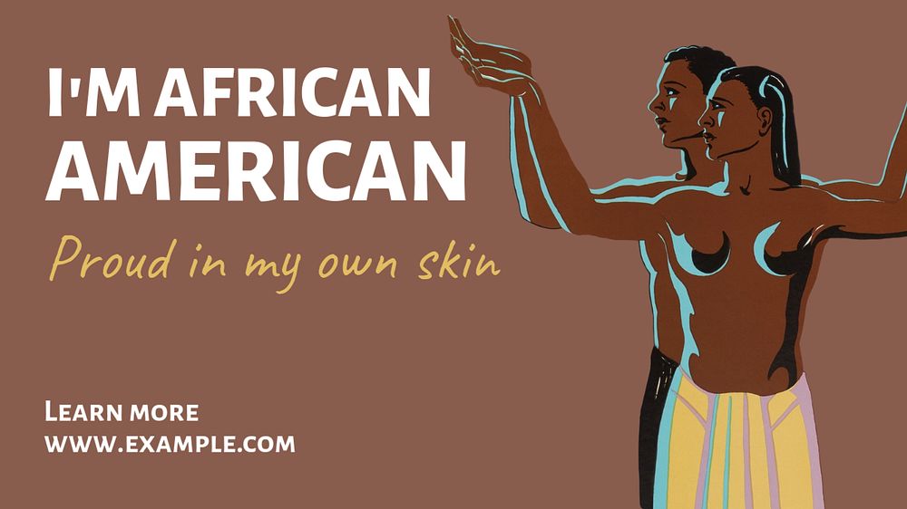 African American blog banner template, editable text