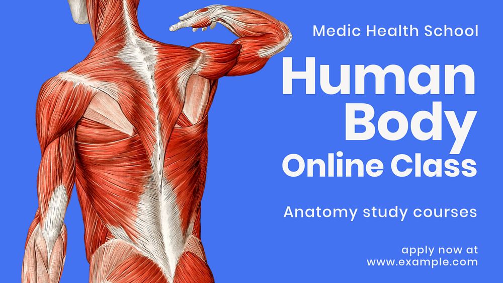 Anatomy class blog banner template, editable text