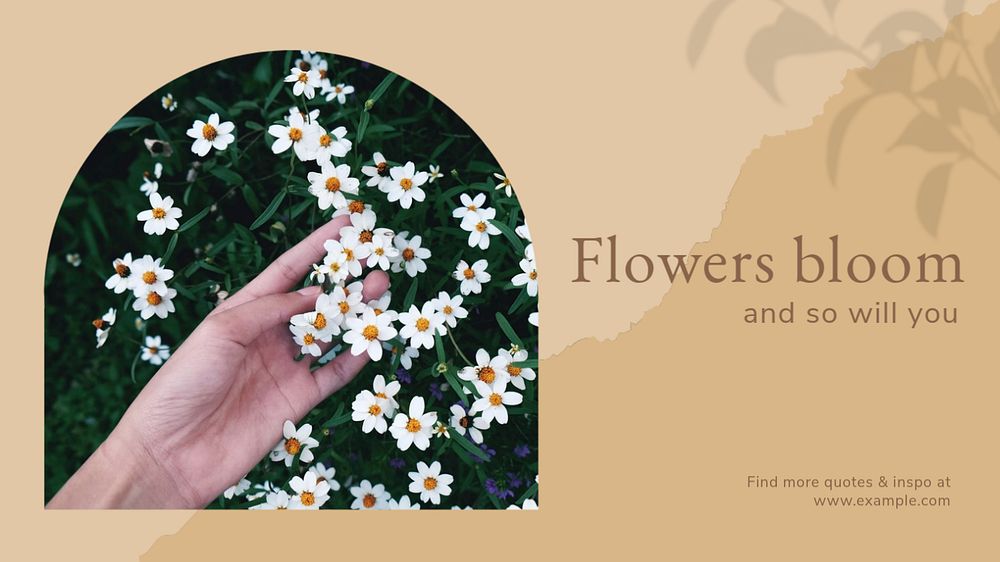 Flowers bloom blog banner template, editable text