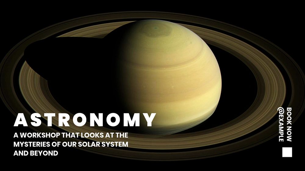 Astronomy workshop blog banner template, editable text