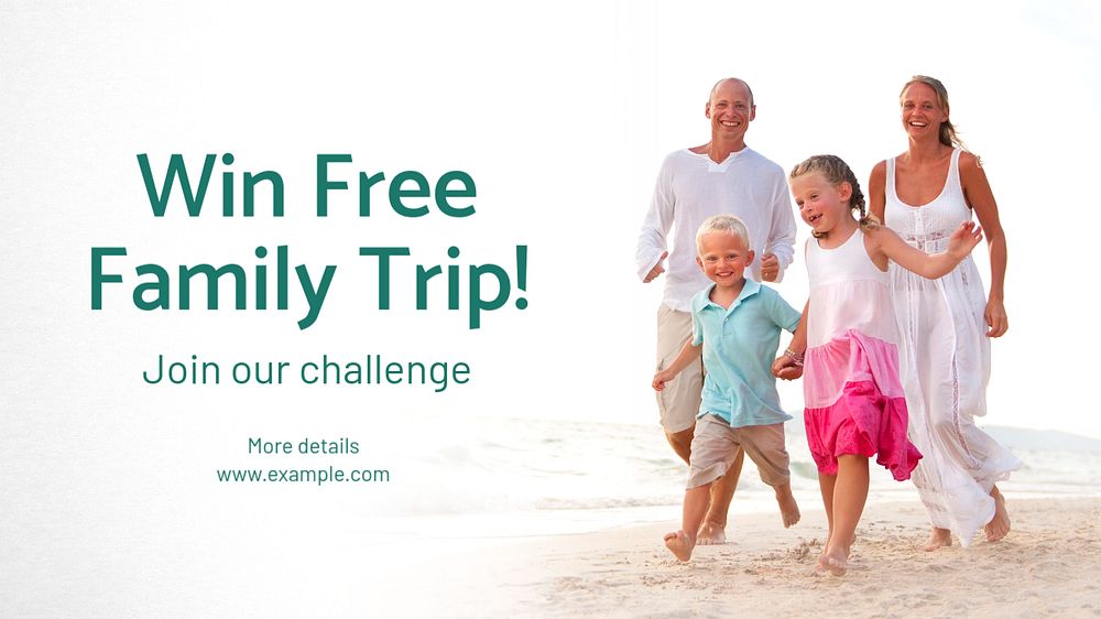 Free family trip blog banner template, editable text