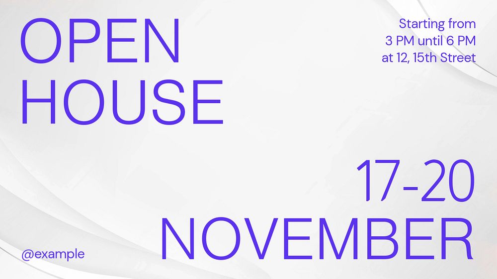 Open house blog banner template, editable text