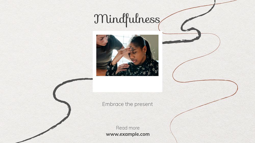 Mindfulness  blog banner template, editable text