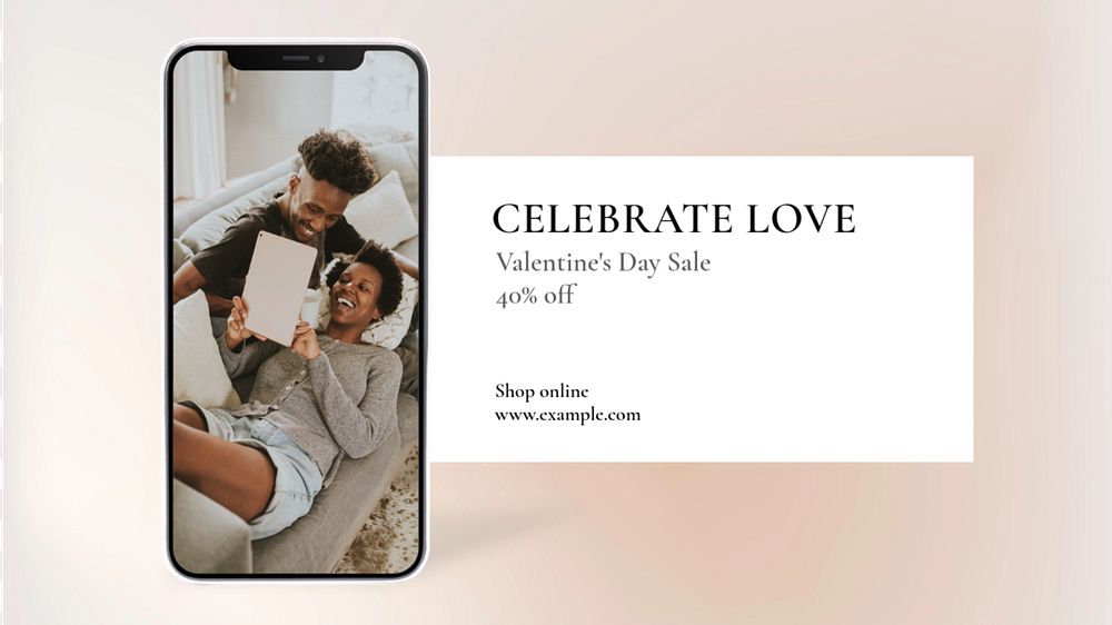 Celebrate love sale  blog banner template, editable text