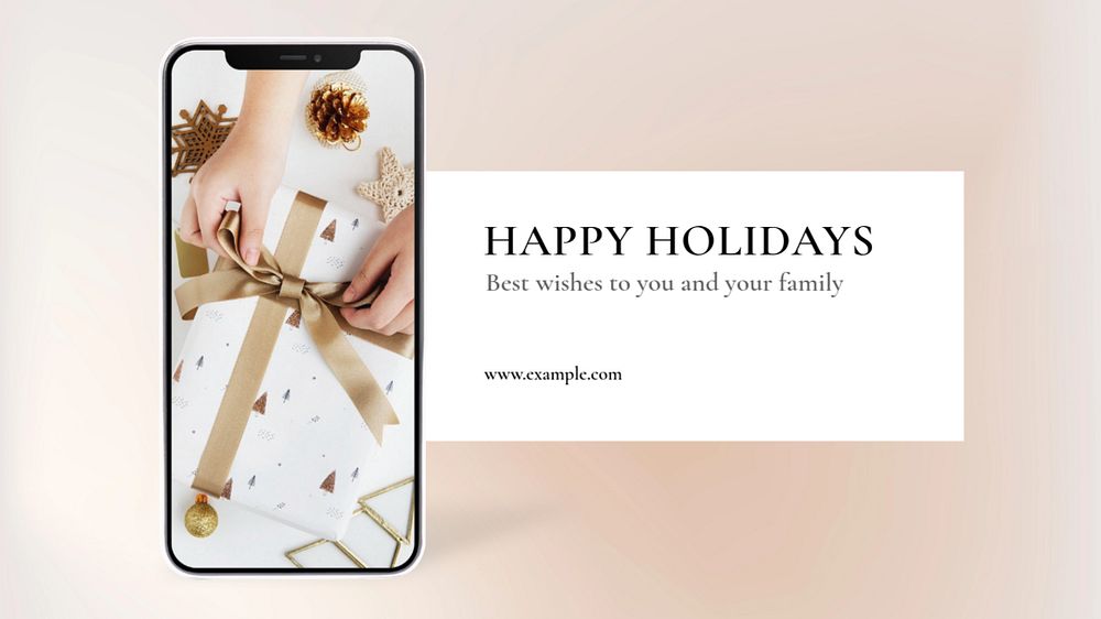 Happy holidays  blog banner template, editable text