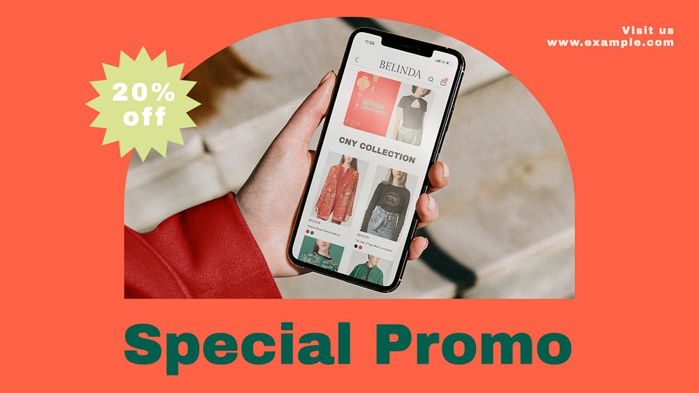 Special promo  blog banner template, editable text