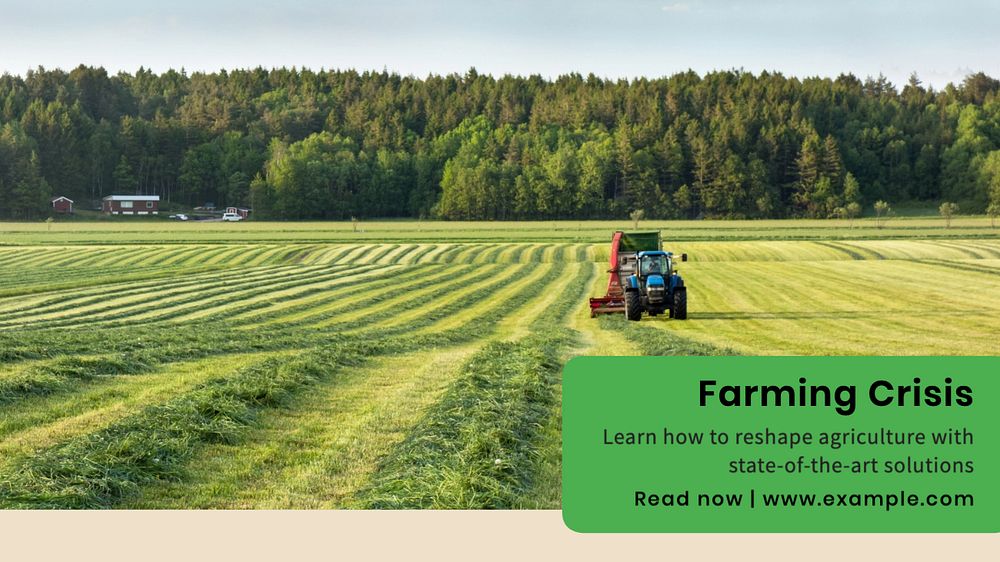 Farming crisis  blog banner template, editable text